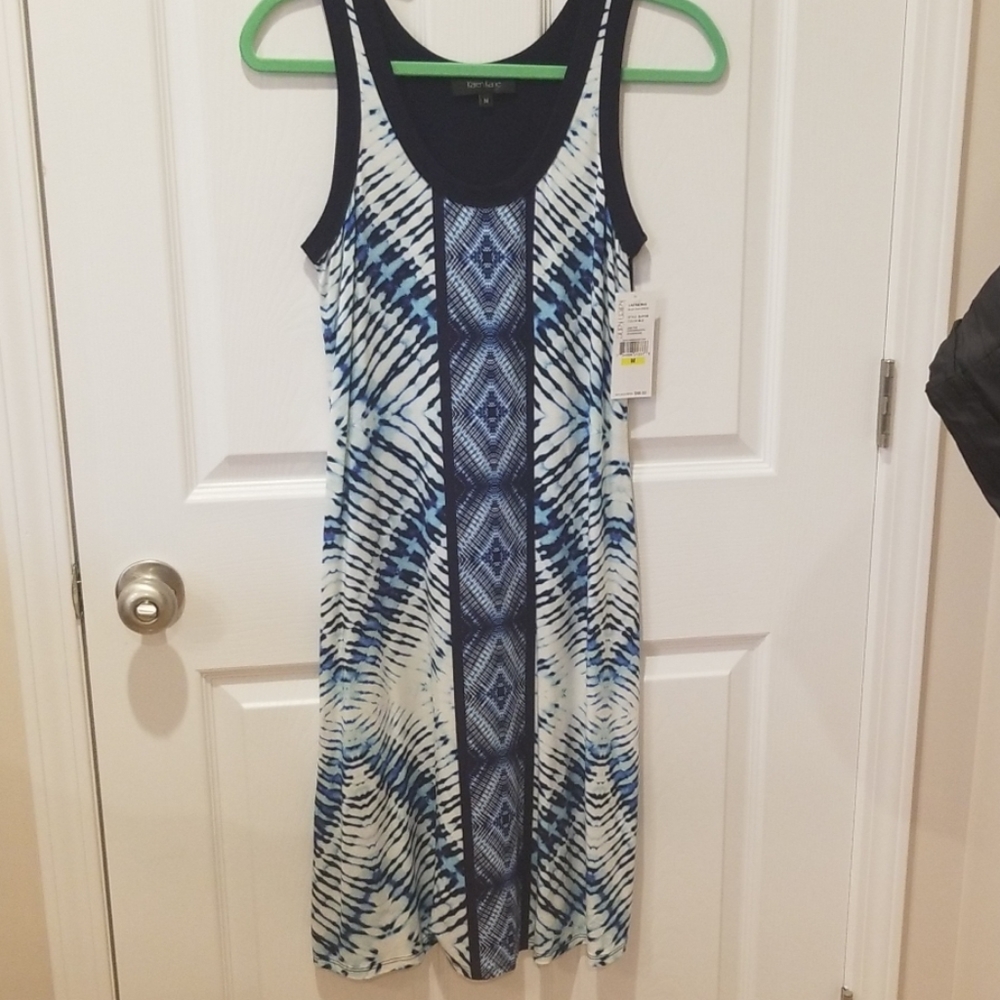 Karen Kane Las Palmas blue tie dye tank dress, size medium